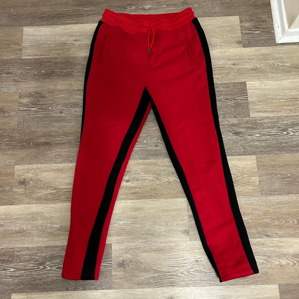 Red sweat pants